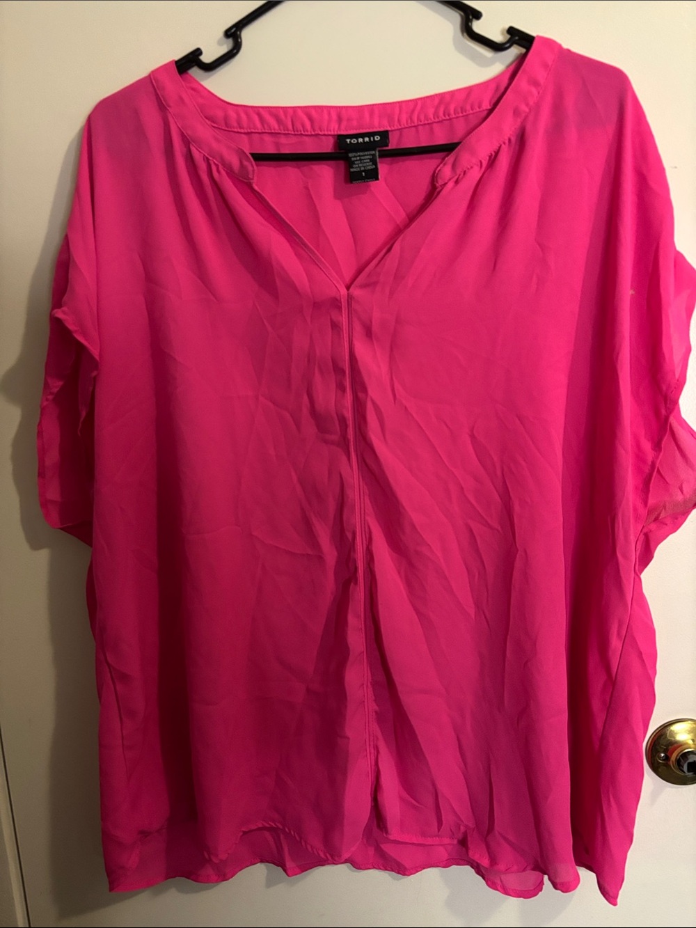torrid Bright Hot Pink V-Neck Tunic Top